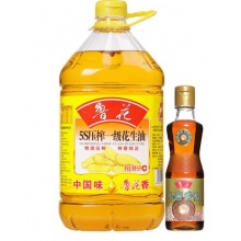  鲁花 食用油 5S 压榨一级 花生油 5L（赠酱油或香油，赠完为止，新老包装随机发放） 