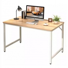 木以成居 电脑桌书桌加宽台式家用现代简约简易办公桌写字桌子 苹果木色白色桌腿 LY-1049