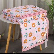 水帛小香丝夏凉被夏季可水洗机洗冰丝夏被空调被单人薄款春秋被子被芯 浅粉色 150x200cm